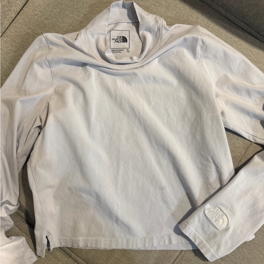 The North Face Light Blue Mock Neck Long Sleeve Top